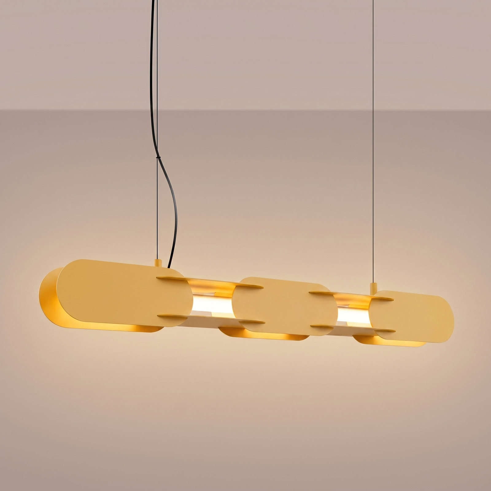 Lampa wisząca LED CHAIN 91 żółta nowoczesna do salonu nad stół