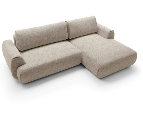 Narożnik z funkcją spania prawy Ljung nowoczesny beżowy z pojemnikiem do salonu Intesi