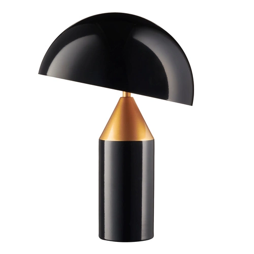 Lampa stołowa BELFUGO S czarna nowoczesna metalowa do salonu i sypialni z kloszem 40 cm