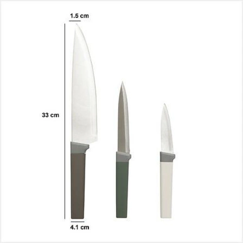 5five simply smart zestaw 3 noży kuchennych z antypoślizgową rączką do warzyw i mięsa