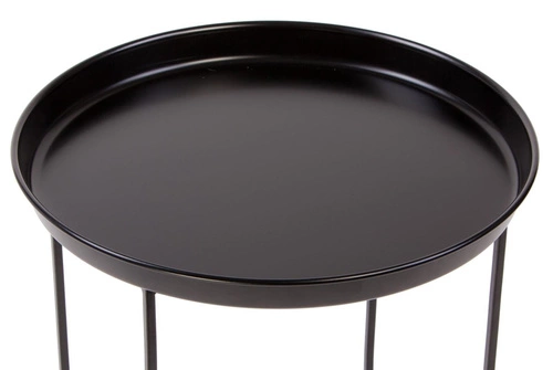 Stolik kawowy Ramme okrągły czarny metalowy nowoczesny do salonu NORDIFRA 43 cm