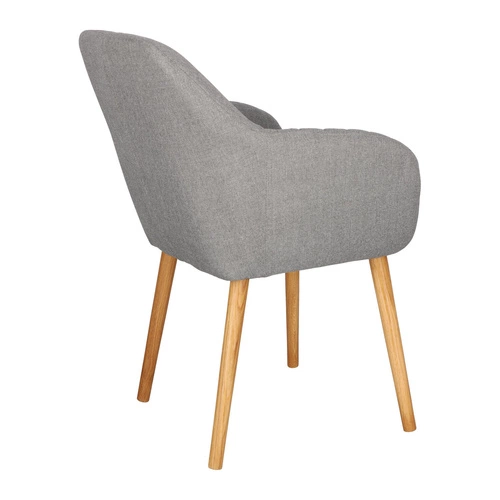 Krzesło tapicerowane Emilia szare z podłokietnikami do jadalni i salonu skandynawskie Actona