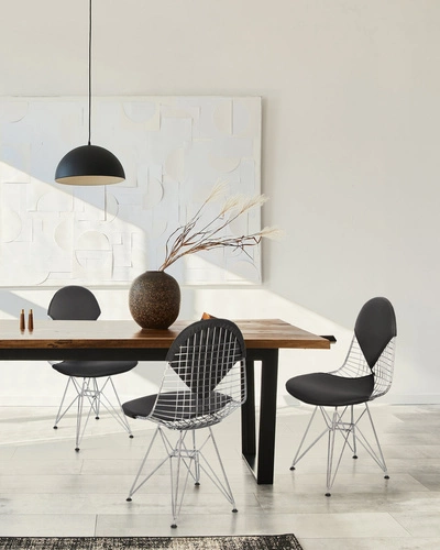 Krzesło nowoczesne metalowe Net Double czarne do jadalni z poduszką D2.DESIGN