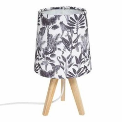 Lampka nocna boho z abażurem Jungle Atmosphera do pokoju dziecięcego biała drewniana 24 cm