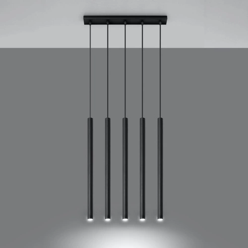 Lampa wisząca Pastelo 5 czarna nowoczesna do salonu i nad stół Sollux Lighting