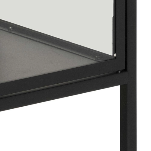 Witryna szklana do salonu Newcastle czarna industrialna na książki metalowa Actona 80 cm