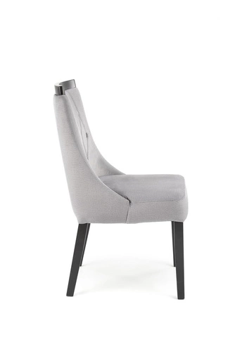 Krzesło do jadalni Andre szare tapicerowane welurowe z drewnianymi nogami Intesi