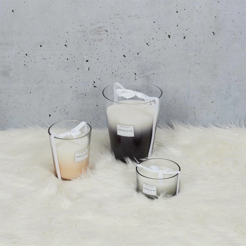 Świeca zapachowa bursztyn w szklanym szarym wazonie Intesi dekoracyjna na prezent