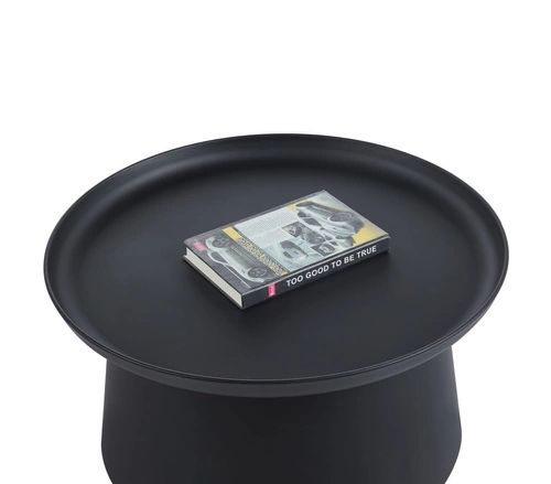 Stolik kawowy okrągły Xena 70 cm czarny nowoczesny skandynawski do salonu Intesi