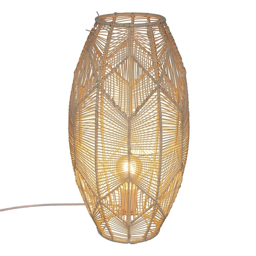 Lampka nocna stołowa rattanowa Kita Atmosphera do sypialni salonu w stylu boho naturalna 48 cm