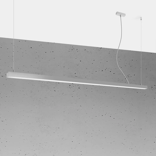 Lampa wisząca LED PINNE 200 szara minimalistyczna nad stół do jadalni i salonu 200 cm