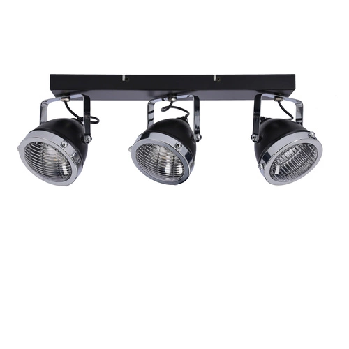 Lampa sufitowa Crazy listwa czarny 3x15W GU10 klosz bezbarwny