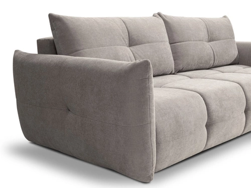 Sofa rozkładana Bode 3 osobowa z funkcją spania i pojemnikiem szara jasna do salonu