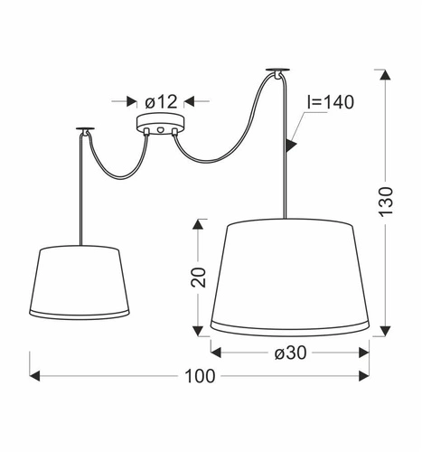 Lampa wisząca Gillo czarna metalowa 2-punktowa do salonu i nad stół nowoczesna