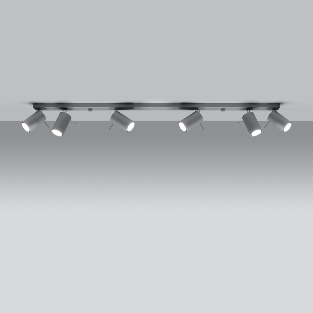 Plafon sufitowy RING 6L szary nowoczesny metalowy loftowy do salonu i kuchni Sollux