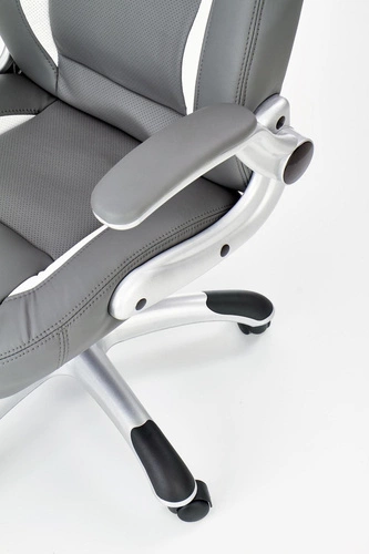 Fotel biurowy ergonomiczny Vetla szary nowoczesny obrotowy z regulacją wysokości eco skóra