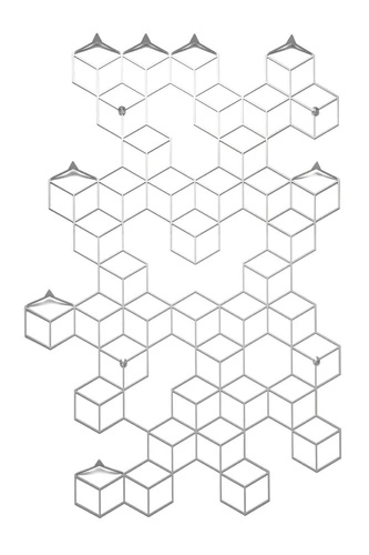 Nowoczesny biały wieszak ścienny Stiga L POLYHEDRA do przedpokoju lub garderoby metalowy