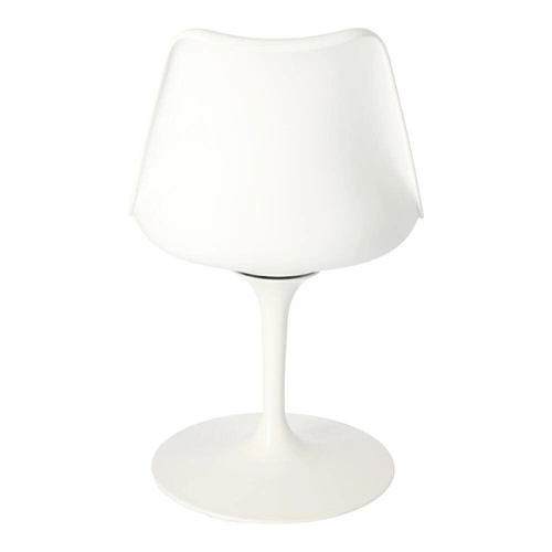 Krzesło Tulip Basic inspirowane Tulip Chair do salonu białe obrotowe z poduszką D2.DESIGN