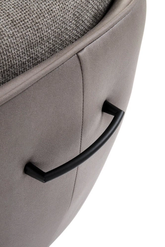 Krzesło obrotowe Arleth Intesi tapicerowane szare z podłokietnikami do biura i salonu