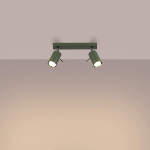 Plafon sufitowy nowoczesny RING 2 zielony oliwkowy stalowy do salonu i sypialni SOLLUX