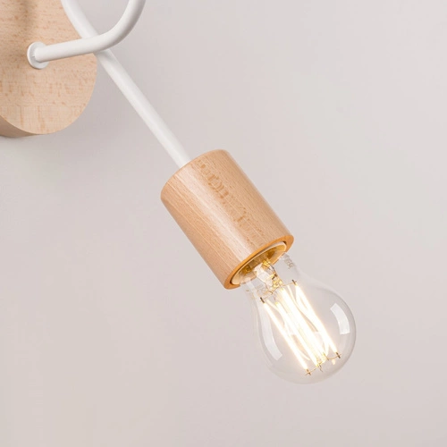 Kinkiet ścienny biały drewniany nowoczesny do salonu i sypialni EMBER Sollux Lighting