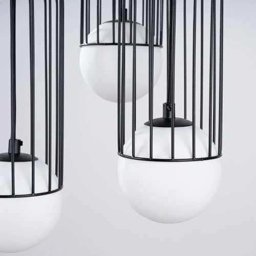 Nowoczesna lampa wisząca BRINA 3P czarna do salonu i jadalni rozproszone światło