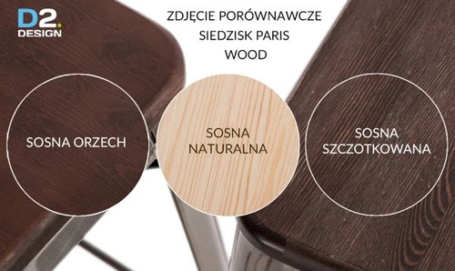 Hoker Paris Wood 75 cm industrialny żółty z drewnianym siedziskiem do kuchni i wyspy