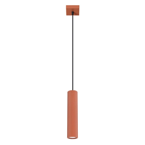 Lampa wisząca KARBON 1 czerwona minimalistyczna regulowana do salonu i nad wyspę
