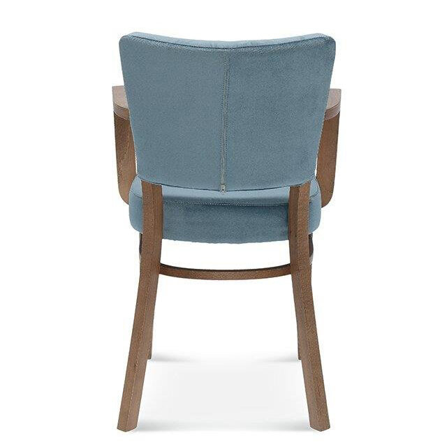 Krzesło tapicerowane z podłokietnikami Fameg Tulip.1 nowoczesne do jadalni bukowe