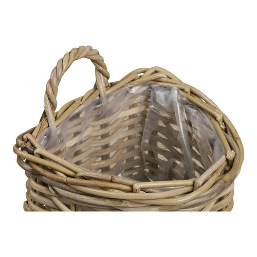 Kosz dekoracyjny Keli rattan kubu naturalny do salonu i sypialni 37x23x27 cm