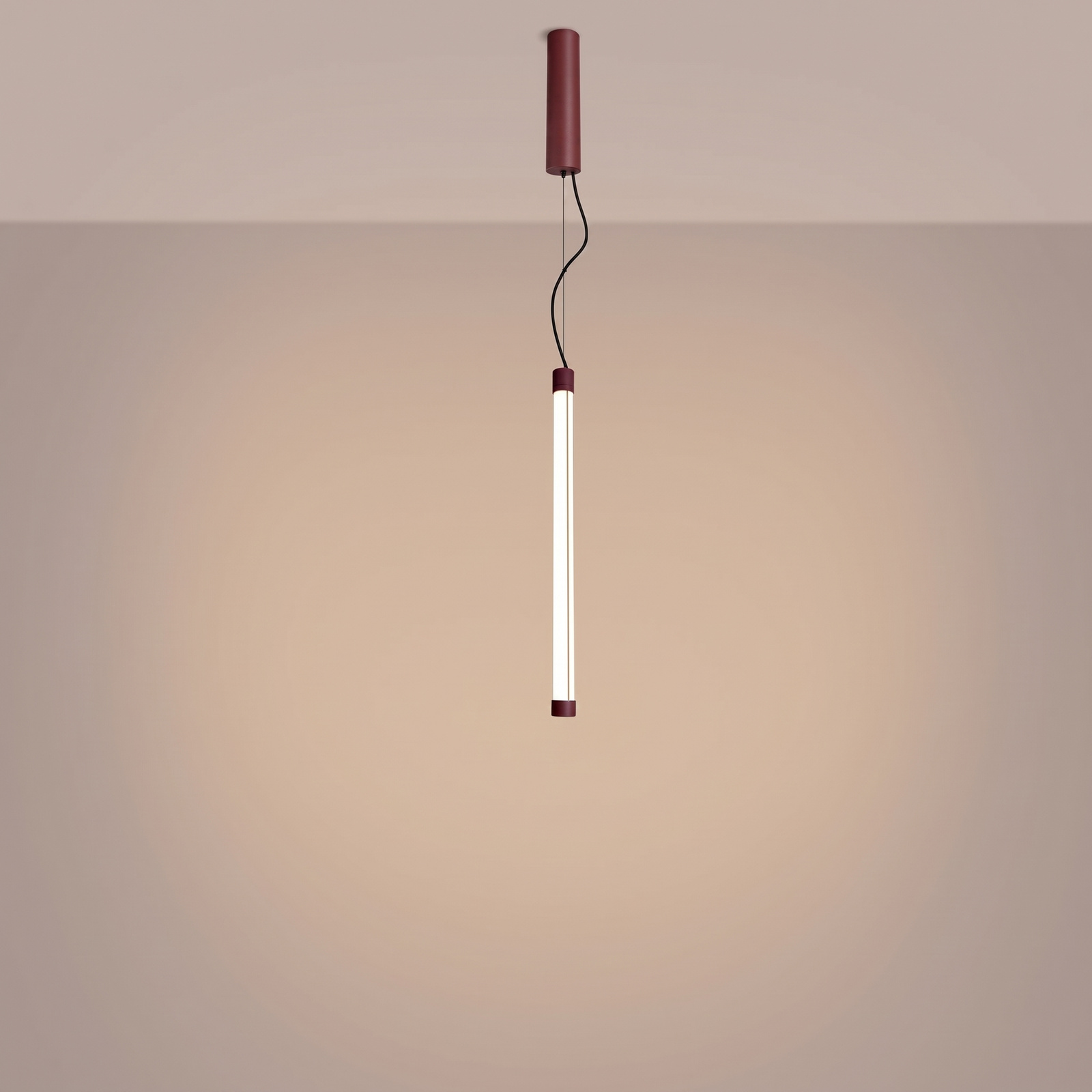 Lampa wisząca TRANG burgund LED regulowana nad wyspę do kuchni