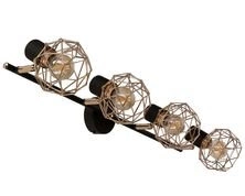 Lampa sufitowa Acrobat czarno-złota regulowana 4-punktowa do salonu i kuchni