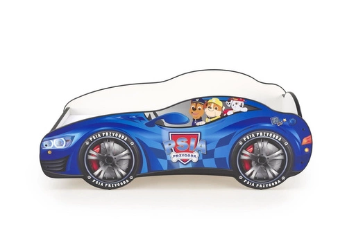 Łóżko dziecięce Psia Przygoda z materacem i LED wielokolorowe do pokoju dziecięcego