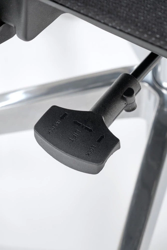 Fotel biurowy ergonomiczny Rivkin czarny z siatki obrotowy z zagłówkiem i regulacją Intesi