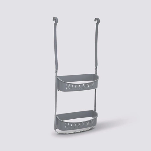 Półka łazienkowa wisząca Flexible 2-poziomowa szara pod prysznic nowoczesna 5five simply smart