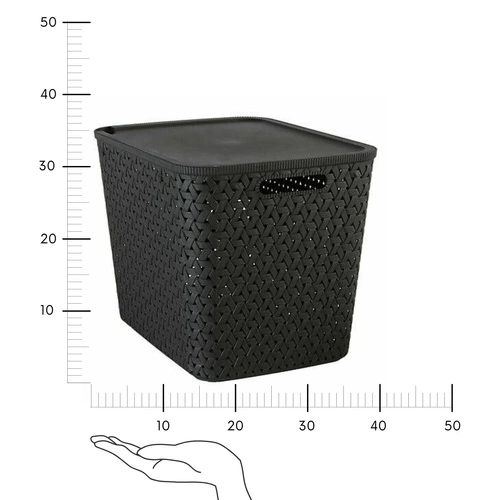 Kosz do przechowywania Tressy 28 l czarny polipropylenowy do łazienki 5five simply smart