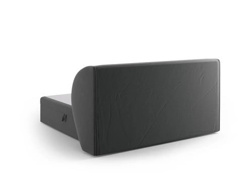 Łóżko tapicerowane Miley szare welurowe 160x200 z pojemnikiem do sypialni nowoczesne