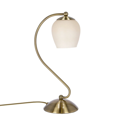 Lampa stołowa Serano patynowy 1x60W E27 klosz kremowy