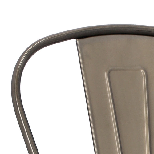 Krzesło Paris Wood D2.DESIGN metalowe z drewnianym siedziskiem do jadalni styl industrialny