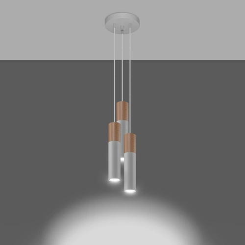 Lampa wisząca Pablo 3-punktowa biała nowoczesna nad stół do salonu i kuchni