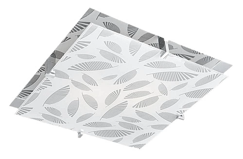 Plafon sufitowy szklany Fikus 36x36 nowoczesny kwadratowy do salonu i kuchni chrom