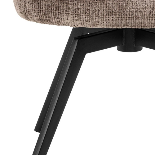 Krzesło tapicerowane Darlene Actona brązowe do jadalni z podłokietnikami na metalowych nogach