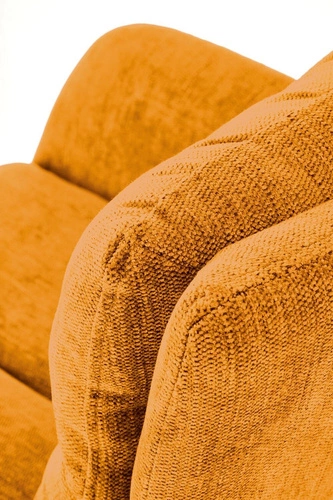 Krzesło tapicerowane obrotowe Ophelia musztardowe do jadalni i salonu nowoczesne z podłokietnikami Intesi