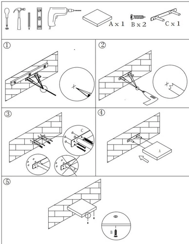 Nowoczesna półka ścienna czarna 23 cm 5five simply smart na książki i dekoracje