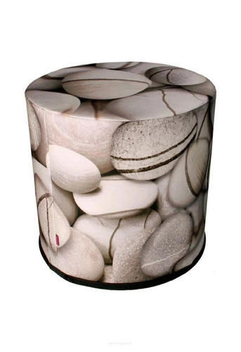 Pufa Stone Intesi okrągła nowoczesna szara filcowa do salonu i sypialni 40x40 cm