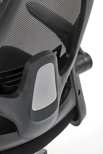 Fotel biurowy ergonomiczny Yiro czarny siatkowy obrotowy z zagłówkiem do biurka Intesi