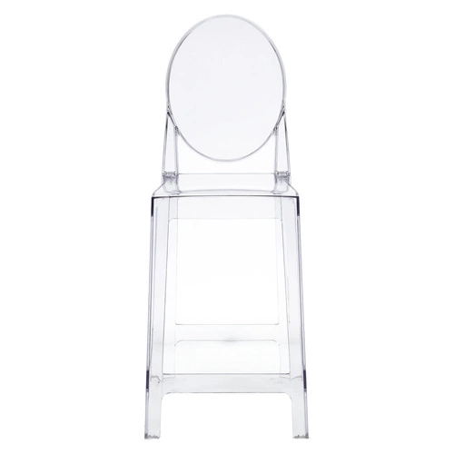 Hoker transparentny z oparciem Viki 65 cm nowoczesny do wyspy kuchennej inspirowany Victoria