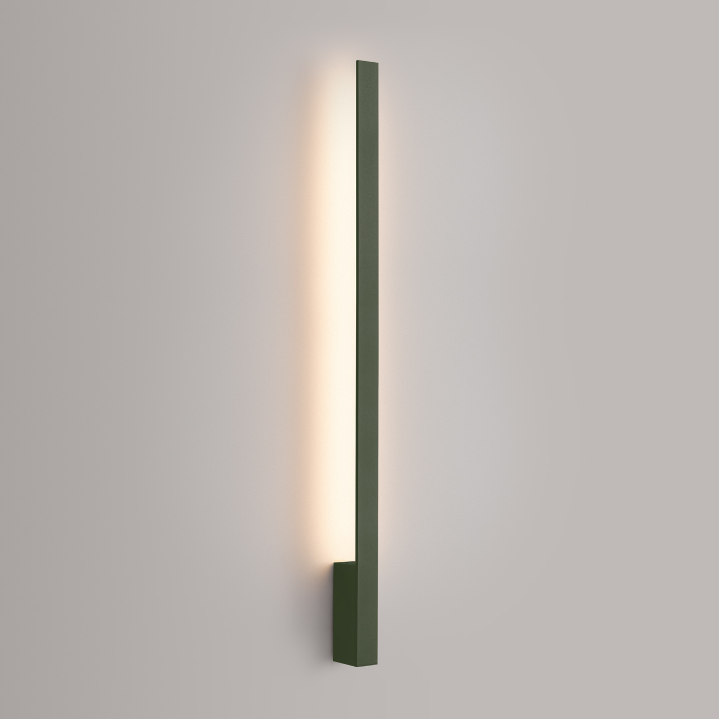 Nowoczesny kinkiet ścienny LED LAHTI 90 zielony oliwkowy aluminium do salonu i sypialni Thoro