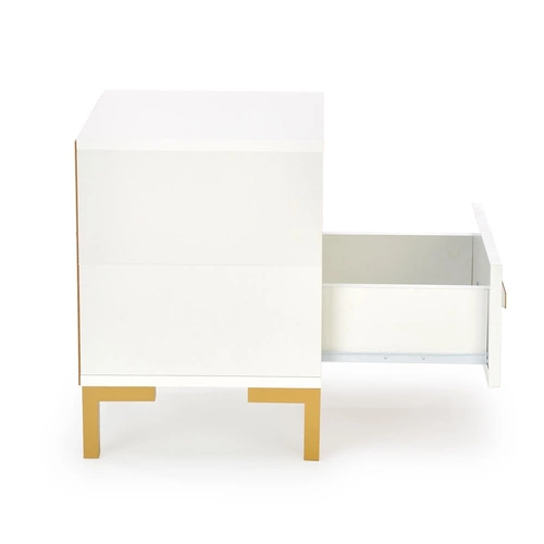 Nowoczesna biała szafka nocna Tisaia Intesi z szufladą do sypialni i pokoju młodzieżowego