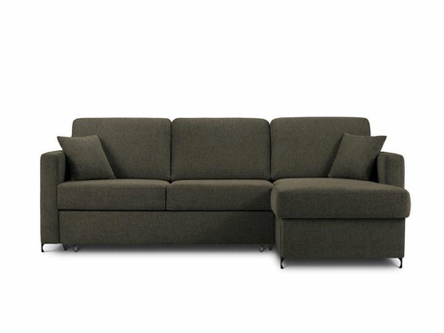 Narożnik z funkcją spania Gabriel Dark Grey Structured Fabric prawostronny